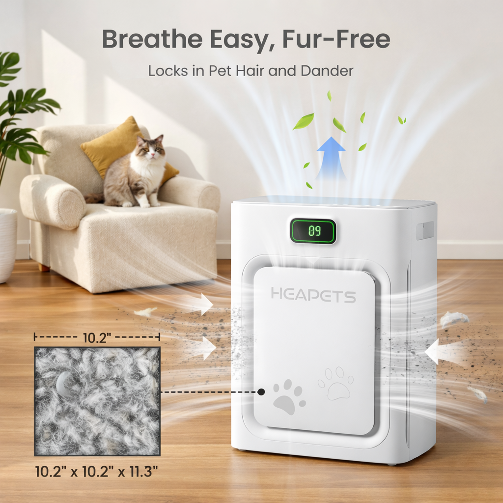 HEAPETS by OLECON™ - Smart Pet Air Purifier & Vacuum